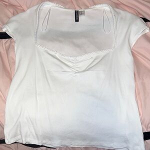 Divided White Crop Top
